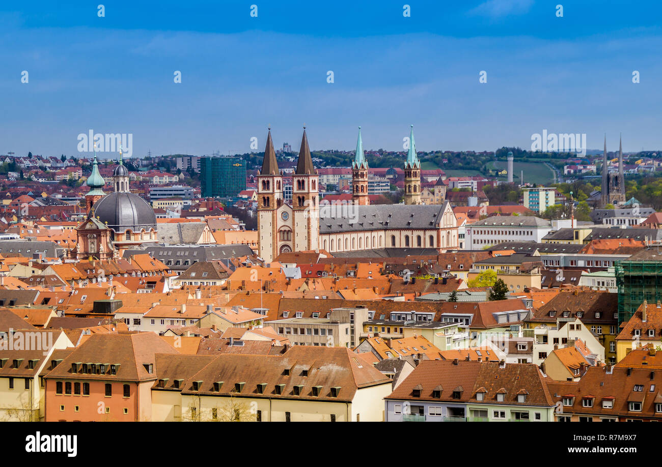 Blick über Würzburg Stockfoto