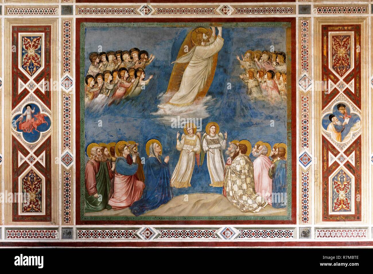 Italien, Venetien, Padua, Padua, Cappella degli Scrovegni Kapelle, Fresken von Giotto, der Himmelfahrt Stockfoto