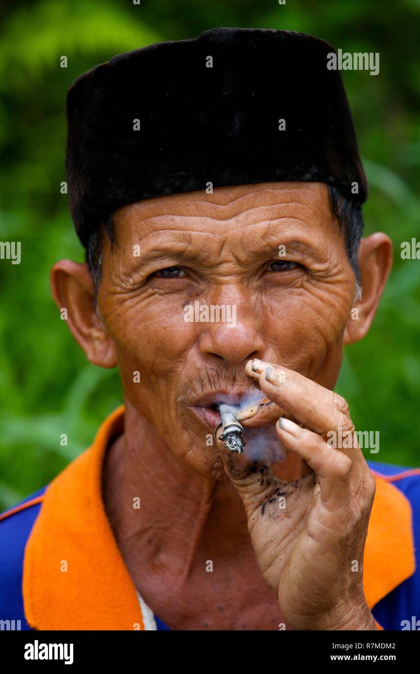 Indonesien, Java, Central Java, Radfahrer portrait Stockfoto
