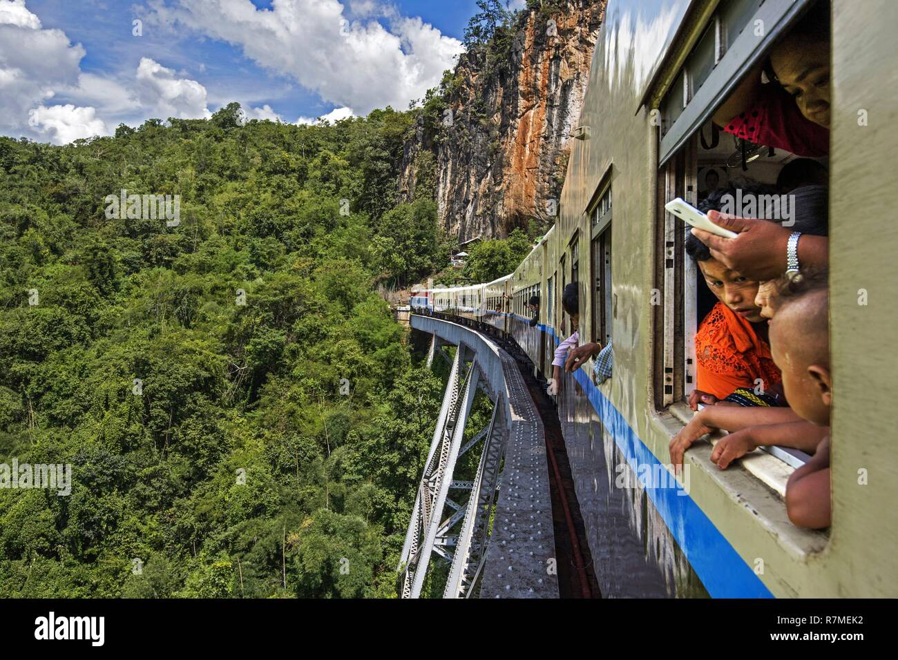 Myanmar, Mandalay Division, der Zug zwischen Mandalay und Lashio Stockfoto