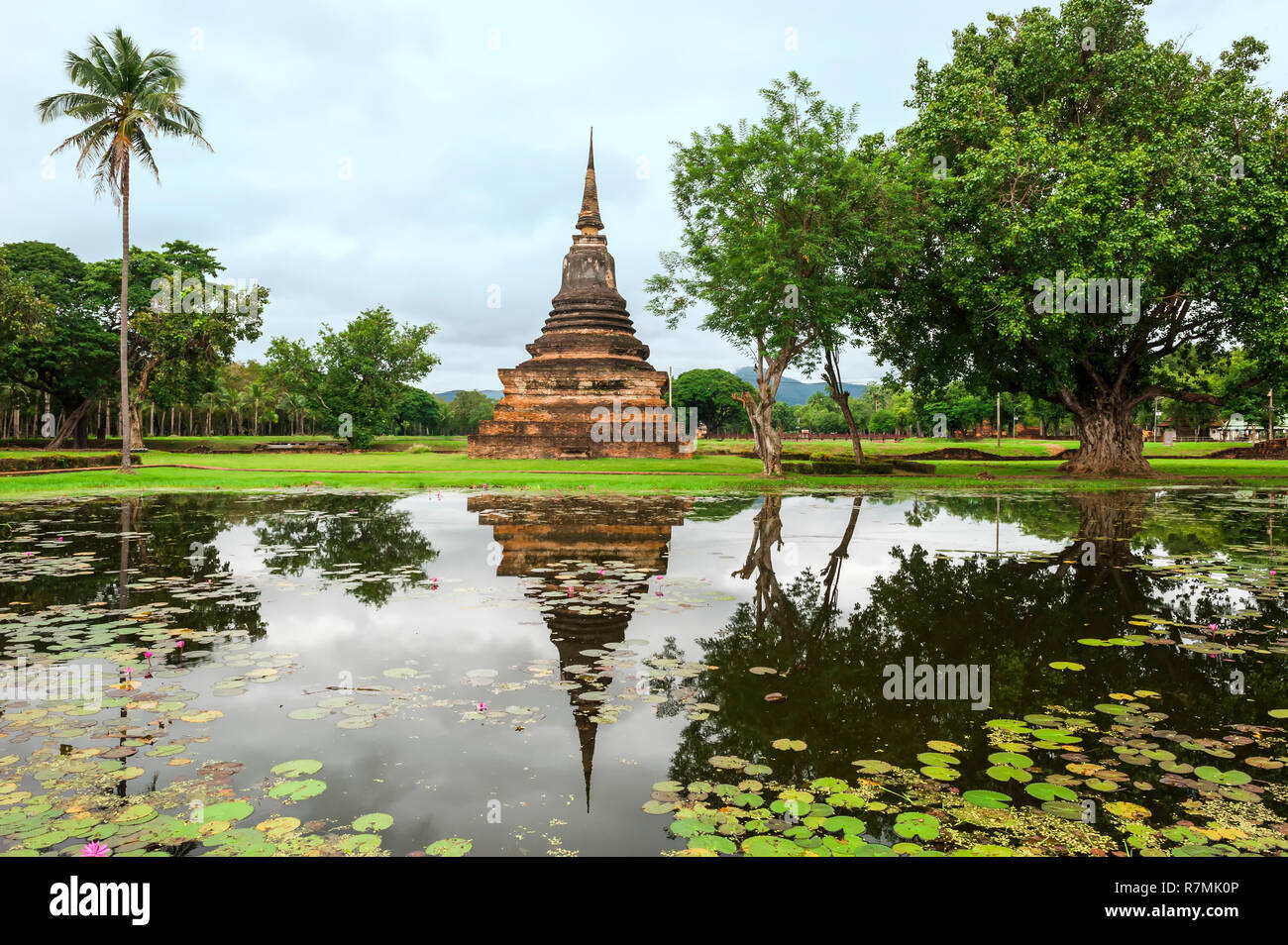 Die Ruinen von Wat Phra Si Rattana Mahathat Tempel Komplex, Sukhothai Historical Park, Weltkulturerbe der UNESCO, Sukhothai Stockfoto