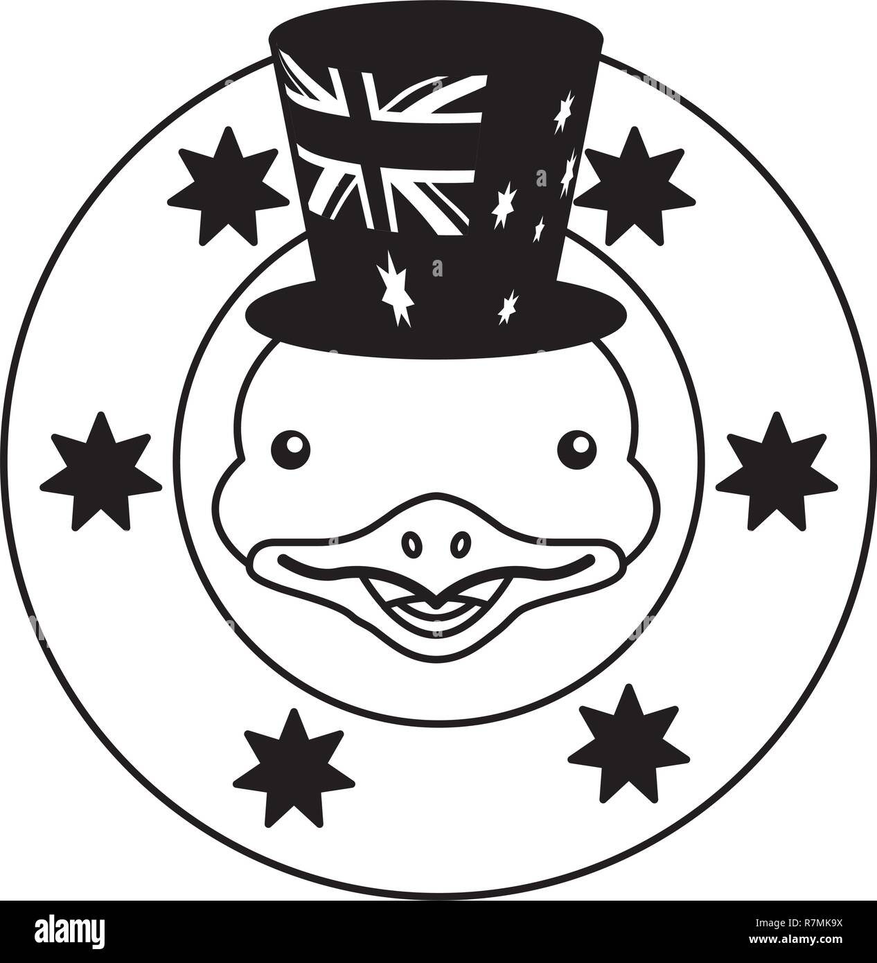 Die WWU hat die australische Flagge Emblem Stock Vektor