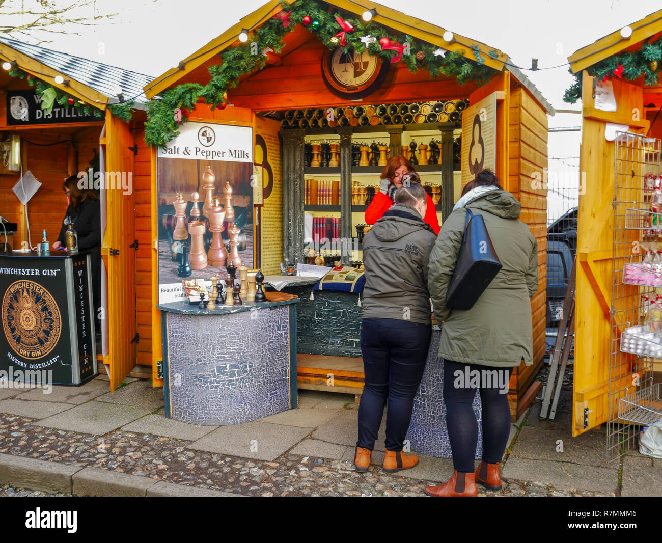 Winchester Weihnachtsmarkt, 10. Dezember 2018 Stockfoto