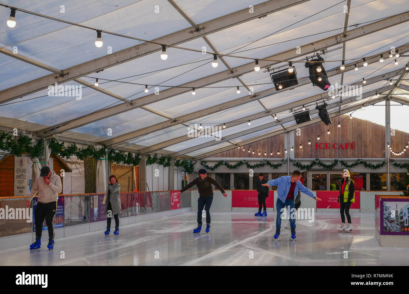 Winchester Weihnachtsmarkt, 10. Dezember 2018 Stockfoto