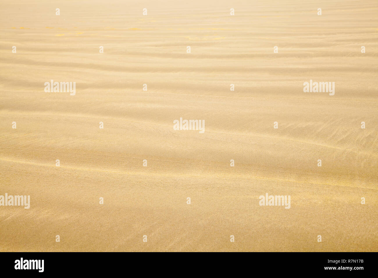 Strand Sand mit Wave Ripple Muster Hintergrund. Stockfoto