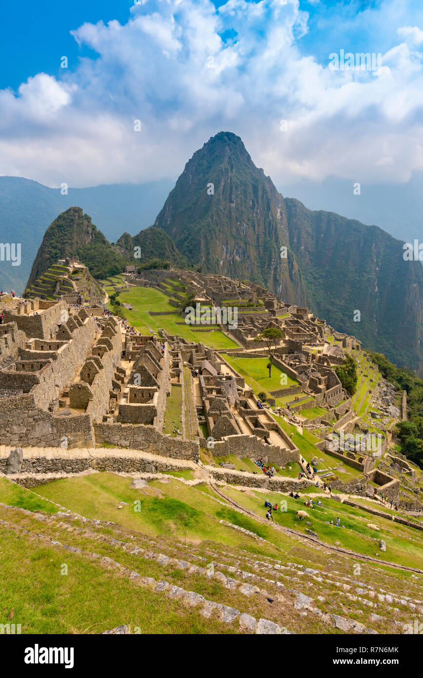 Touristische Besuch Machu Picchu in Peru Stockfoto