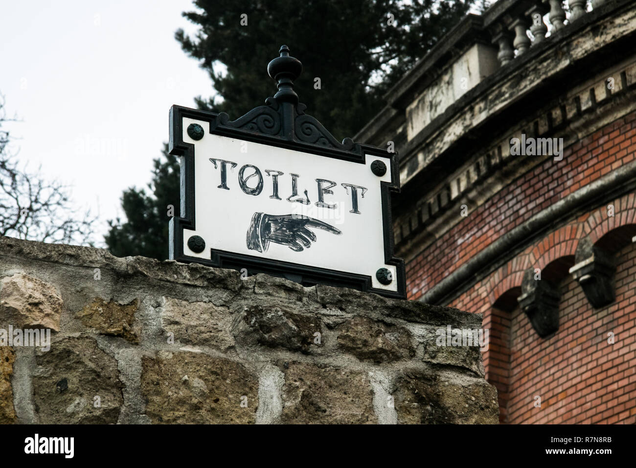 Wc Schild, Budapest, Ungarn Stockfoto