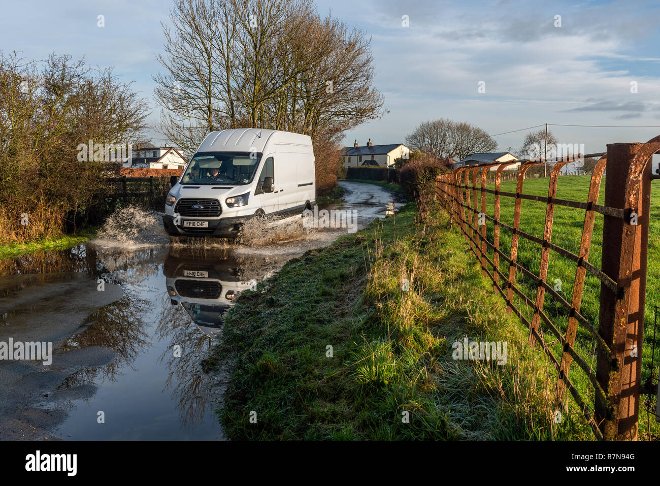 Überflutet Lane im Hale Winkel in der Nähe von Hambleton Lancashire Stockfoto