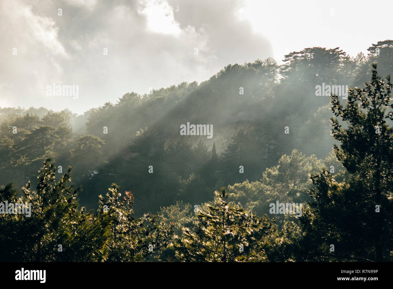 Wolken über Olympos, Troodos-gebirge, Zypern Stockfoto