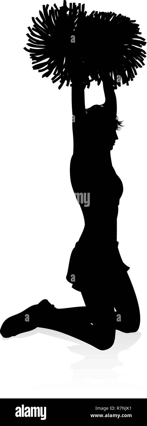 Cheerleader Pom Poms Silhouette Stock Vektor