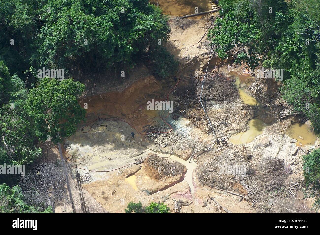 Frankreich, Französisch Guyana (überseedepartement), Camopi, verlassenen Gold waschen Site Stockfoto
