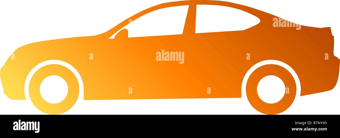 Auto Symbol - orange Gradient, 2d, isoliert - Vector Illustration Stock Vektor