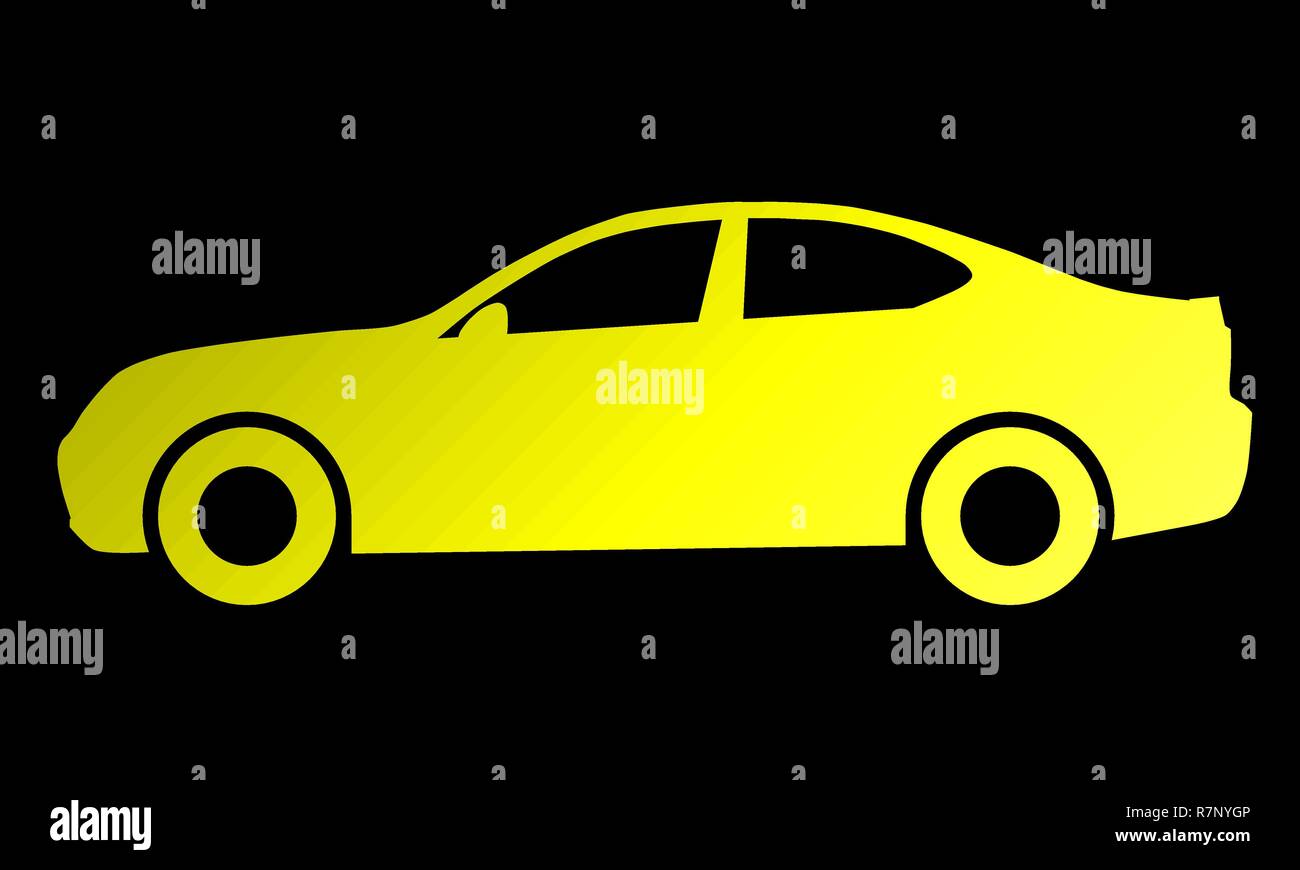 Auto Symbol - Gelb Gradienten, 2d, isoliert - Vector Illustration Stock Vektor
