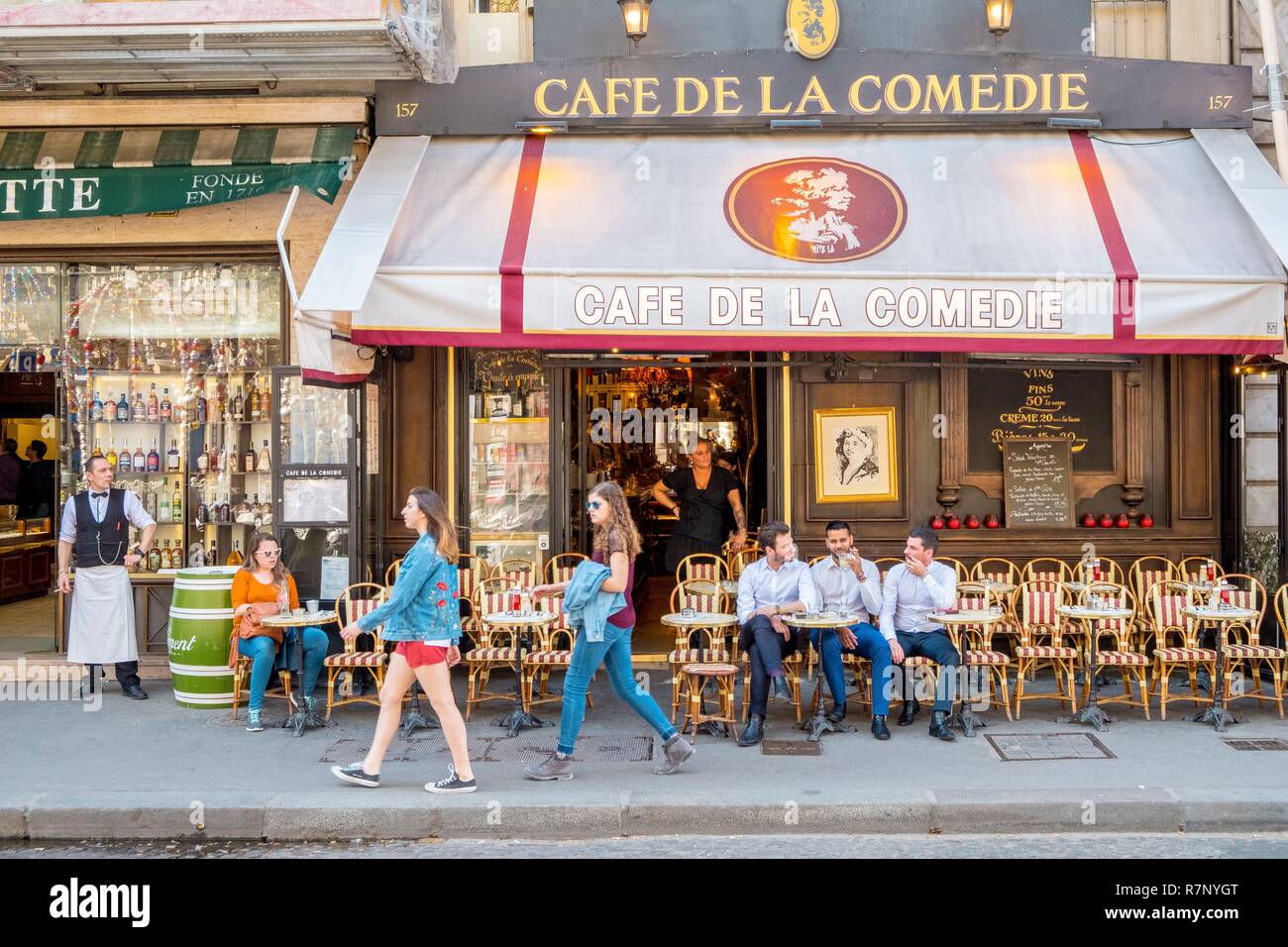 Frankreich, Paris, Bezirk des Palais Royal, das Café de la Comedie Stockfoto