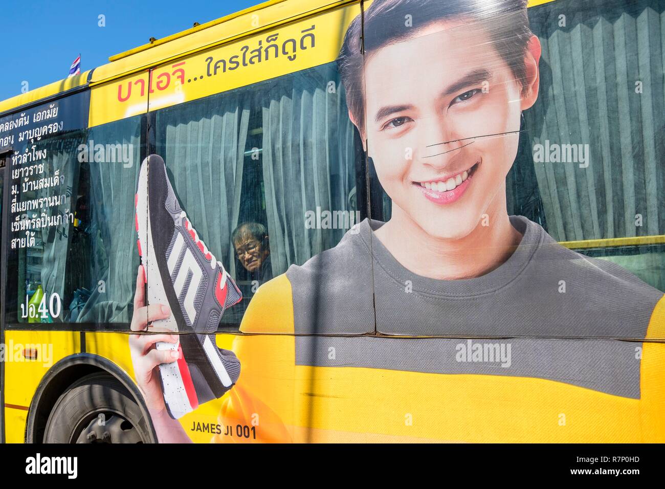 Thailand, Bangkok, Samphanthawong district, Bus in Chinatown Stockfoto