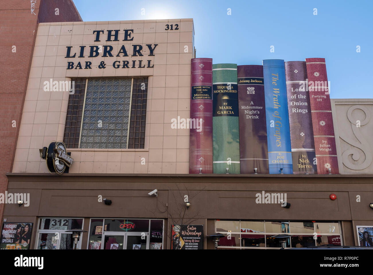 "Die Library Bar & Grill' downtown Albuquerque, New Mexico Stockfoto