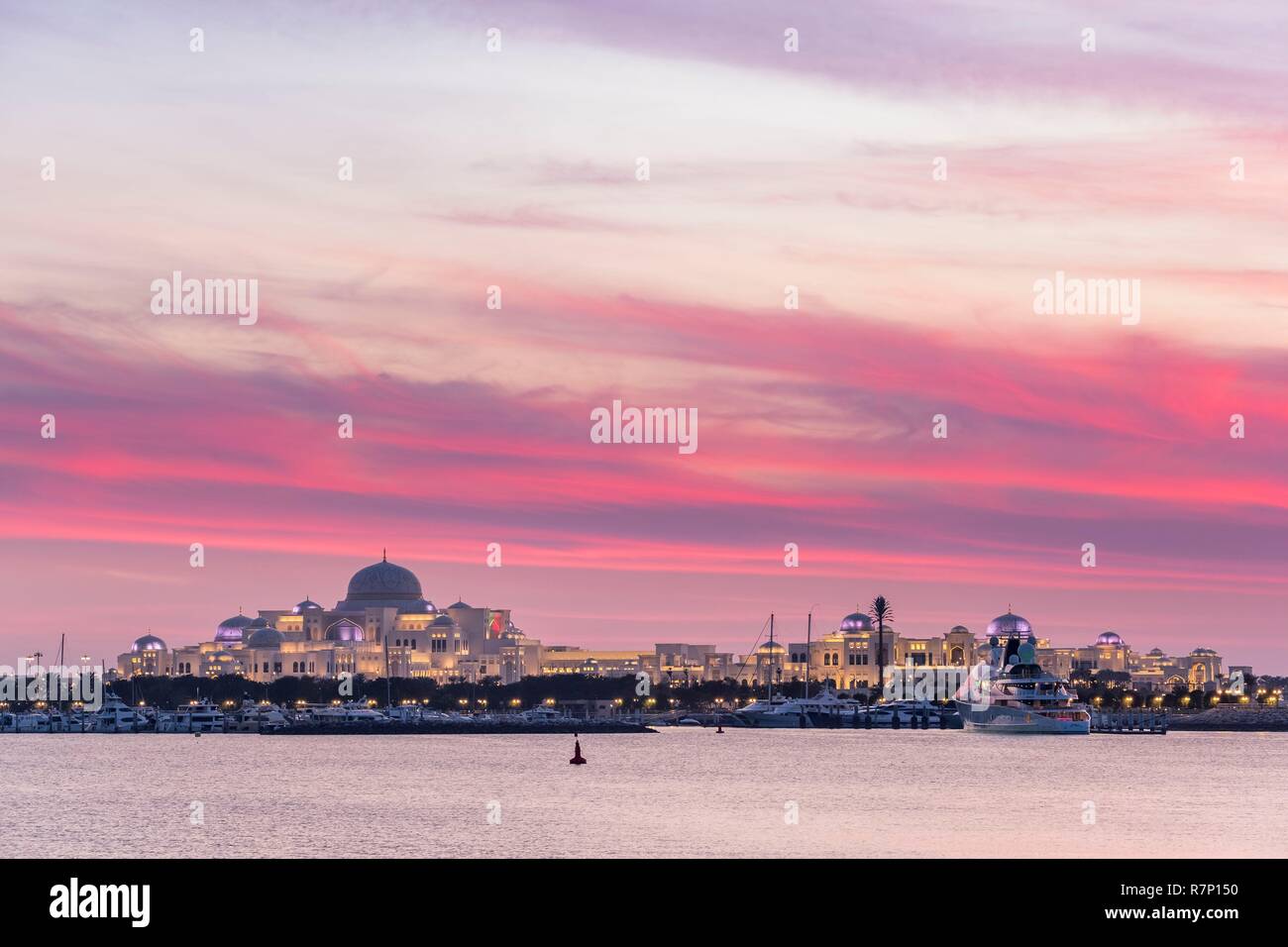 Die Vereinigten Arabischen Emirate, Abu Dhabi, Al Ras Al Akhdar Bezirk, Presidential Palace Stockfoto