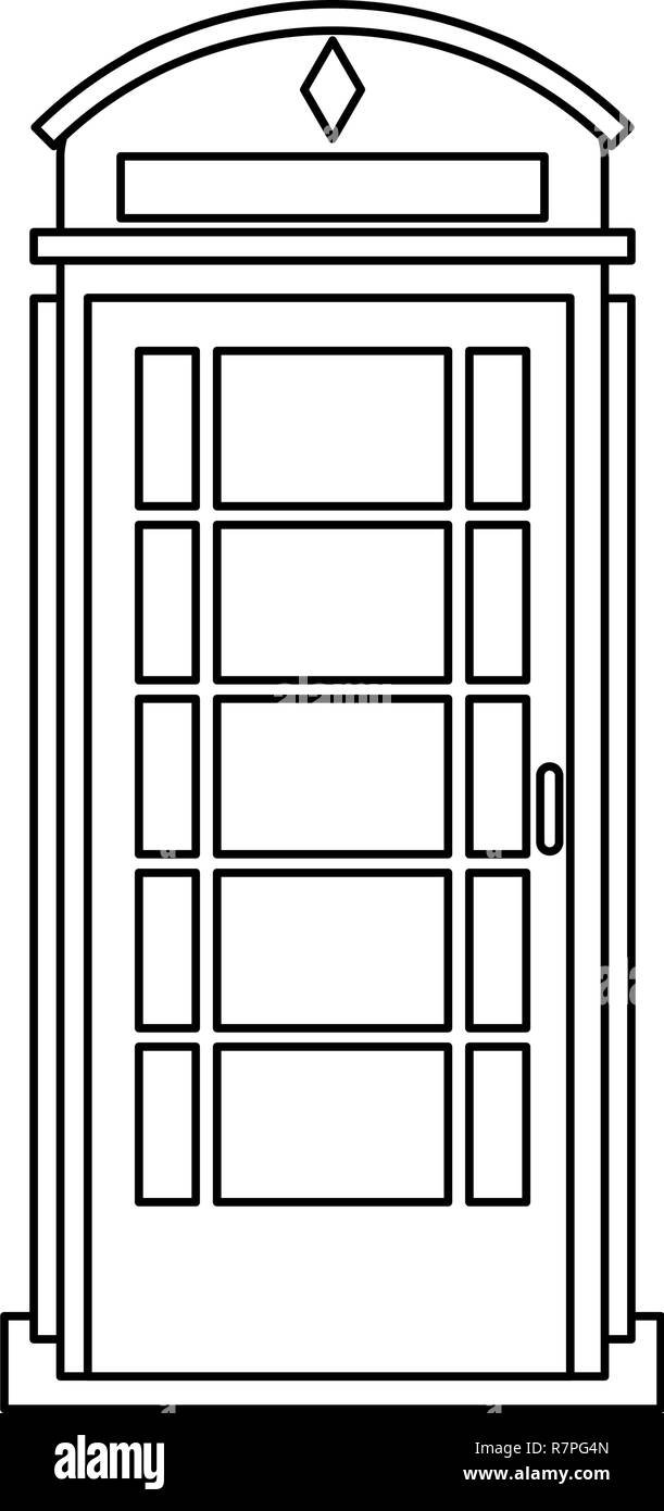 London Telefon Hütte in Schwarz und Weiß Stock Vektor