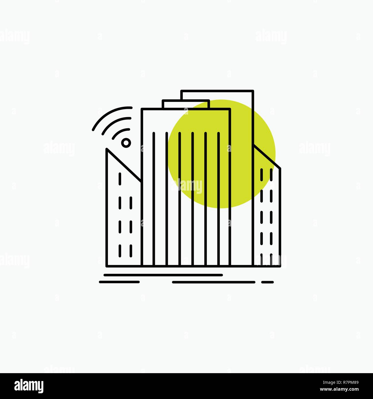 Gebäude, Stadt, Sensor, Smart, urban Line Symbol Stock Vektor