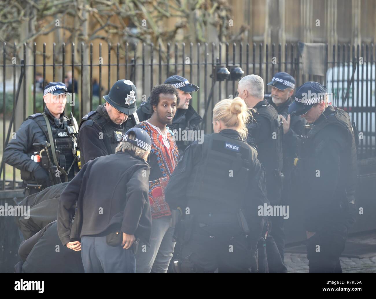 Eindringling im Gelände, Westminster, London Quelle: Finnbarr Webster/Alamy Leben Nachrichten festgenommen Stockfoto