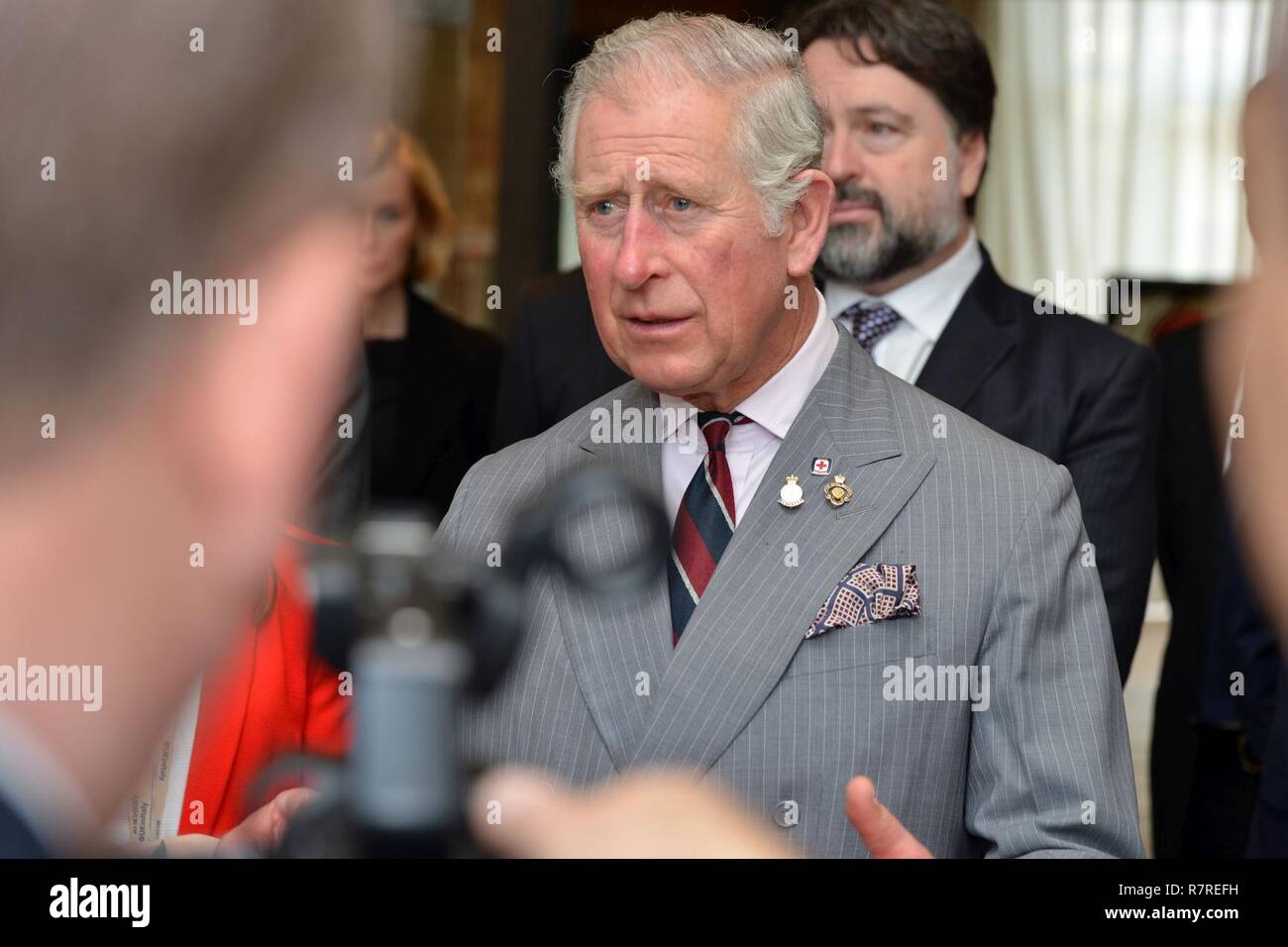 Seine Königliche Hoheit, Prinz Charles, Prinz von Wales, während eines Besuchs im Center of Excellence für Stabilität Polizei Units (CoESPU) Vicenza, Italien, April 1, 2017. Stockfoto