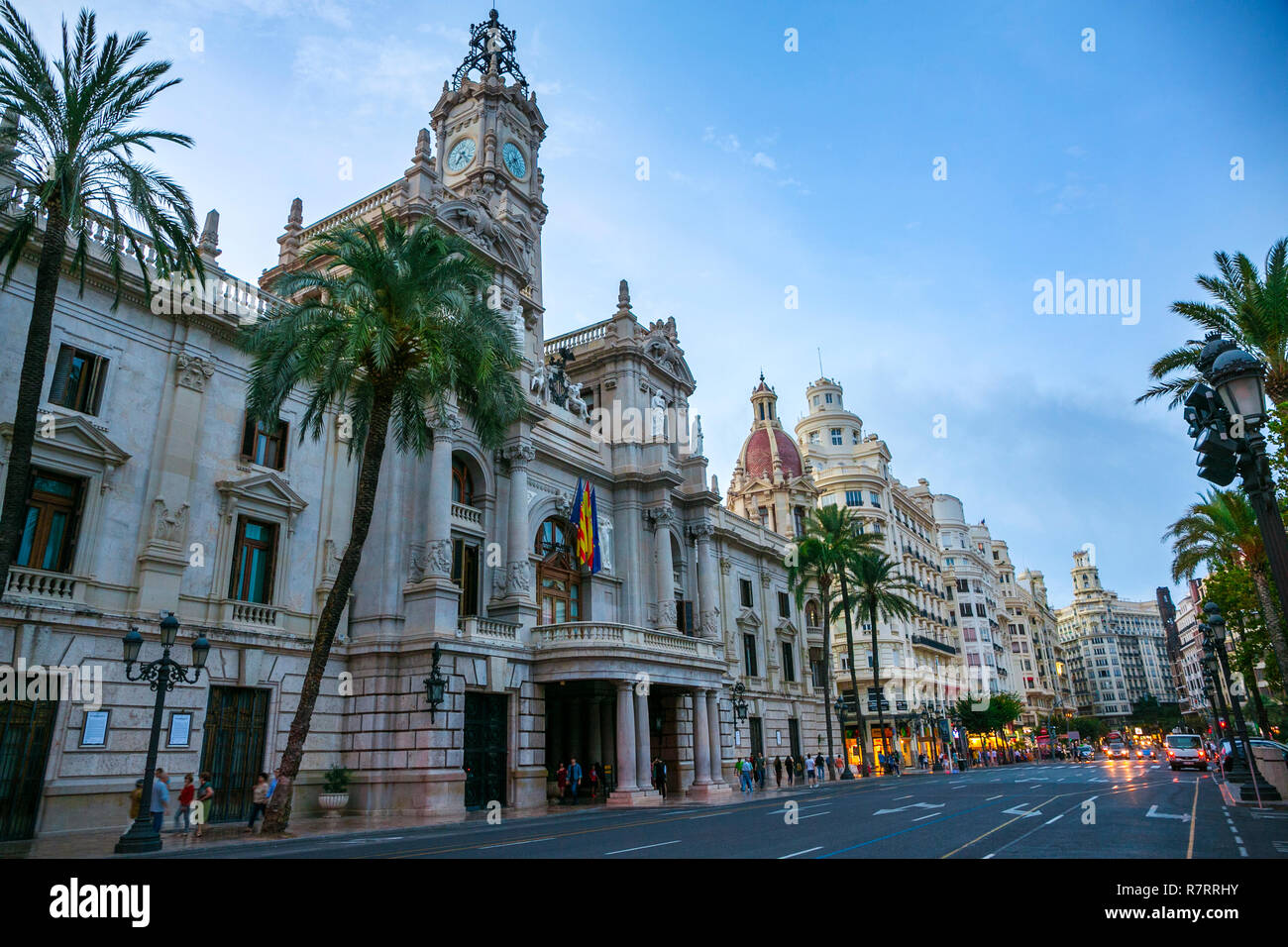 Rathaus. Rathausplatz. Valencia. Comunidad Valenciana. Spanien Stockfoto