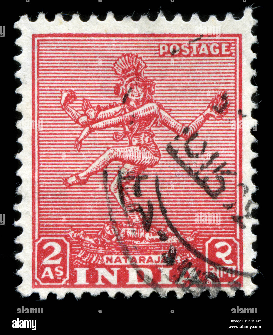 Indian postage stamp anna india Fotos und Bildmaterial in hoher