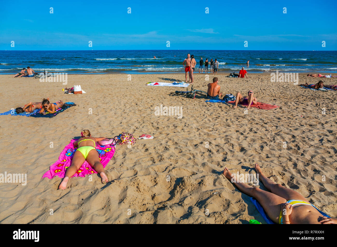 Strand Malvarrosa. Poblados maritimos El Cabanyal. Valencia. Comunidad Valenciana. Spanien Stockfoto