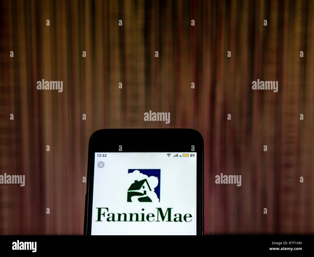Fannie Mae Mortgage Loan Company Logo auf dem Smartphone angezeigt. Stockfoto