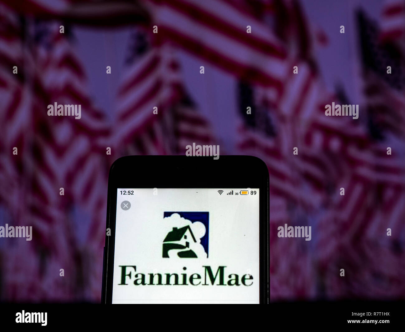 Fannie Mae Mortgage Loan Company Logo auf dem Smartphone angezeigt. Stockfoto