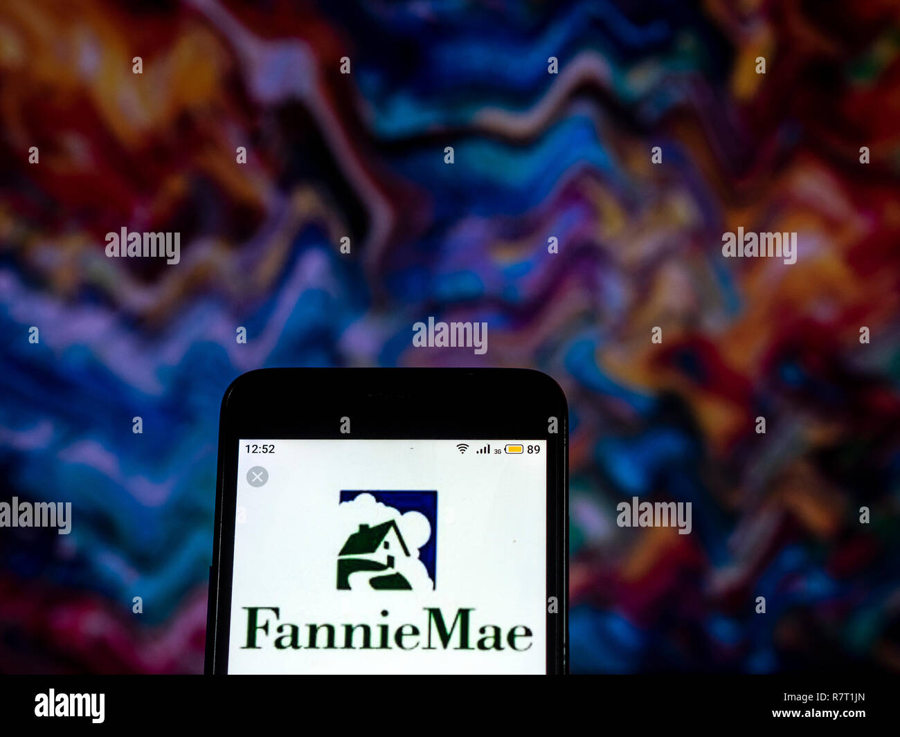 Fannie Mae Mortgage Loan Company Logo auf dem Smartphone angezeigt. Stockfoto