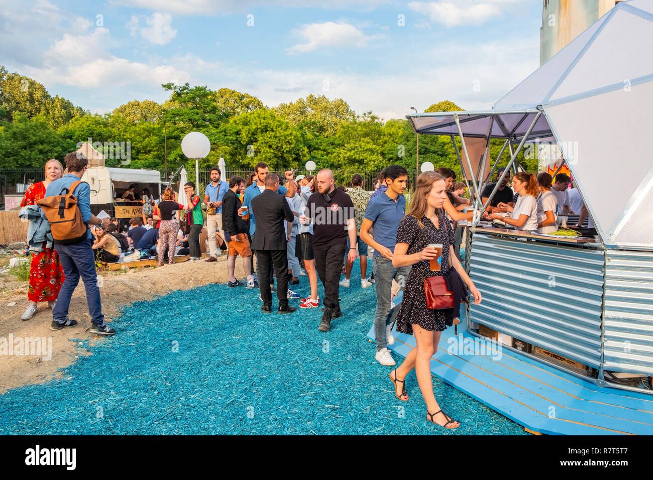 Frankreich, Paris, la Base Filante, neue 3000 m2 Ödland eröffnet am 5. Juli 2018 Bd de Menilmontant Stockfoto