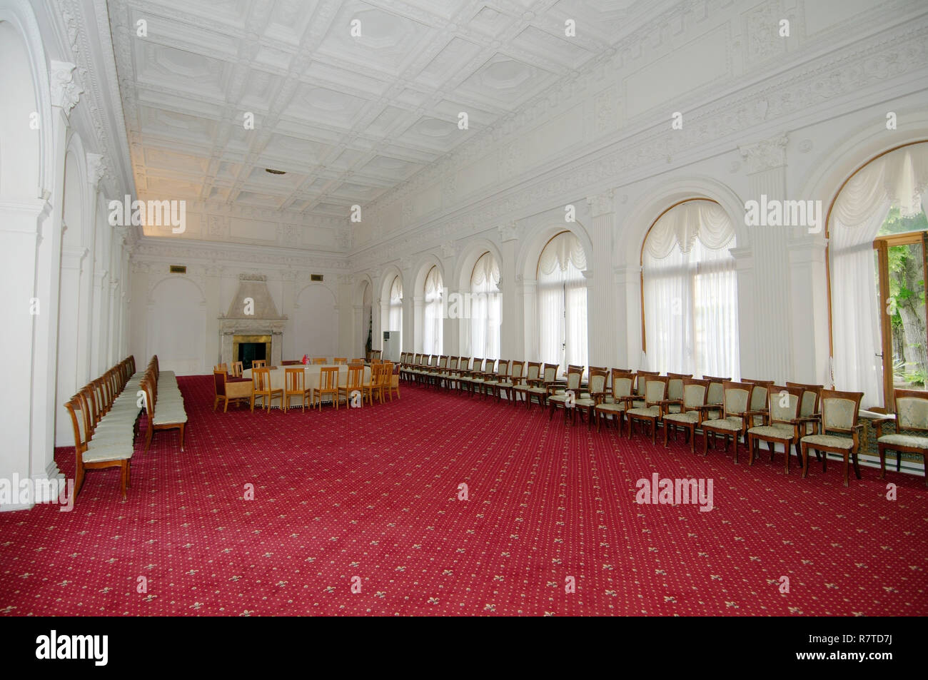 Konferenzsaal, Liwadia-palast, Livadiya, Yalta, Crimea, Ukraine Stockfoto