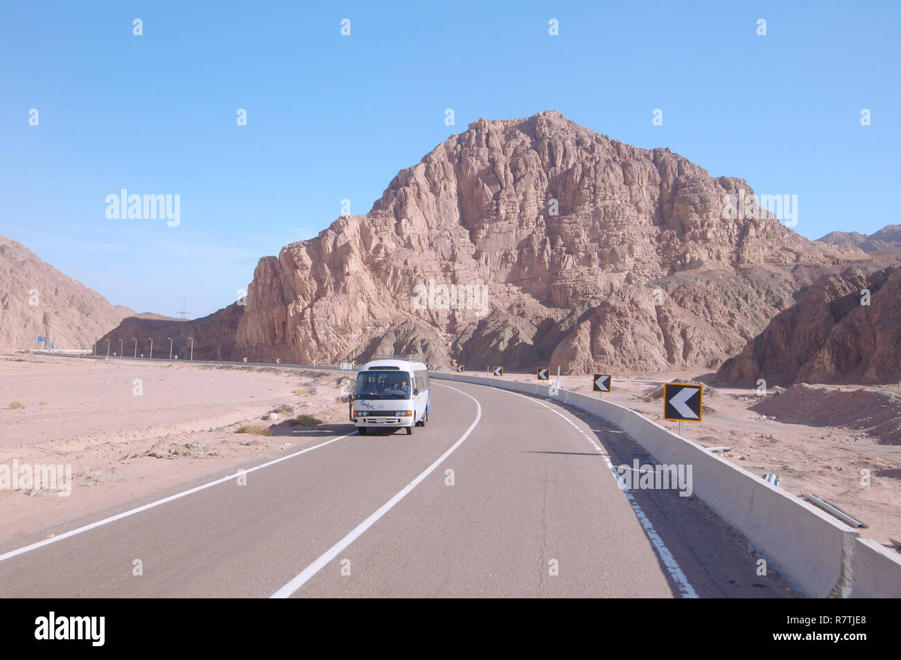 Fahrbahn Sharm el-Sheikh nach Dahab, Sinai, Ägypten Stockfoto