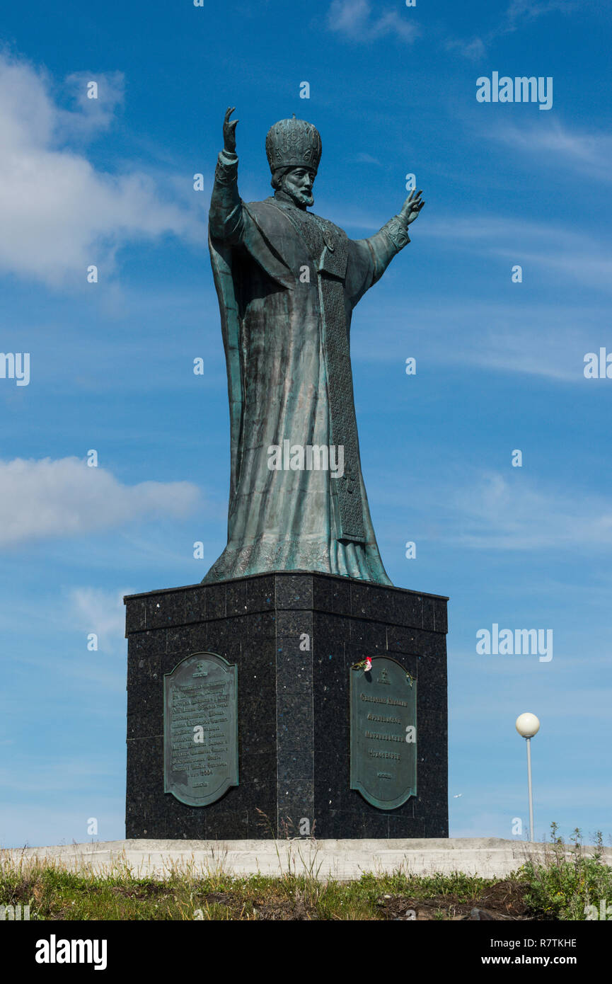 Saint Nicholas Statue, Anadyr, tschukotka Autonomen Okrug, Russland Stockfoto