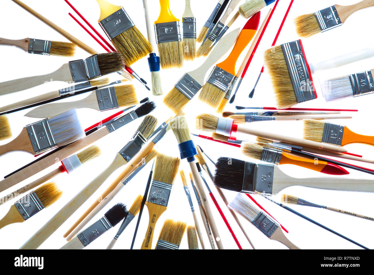 Verschiedene Arten von Bürsten Stockfoto