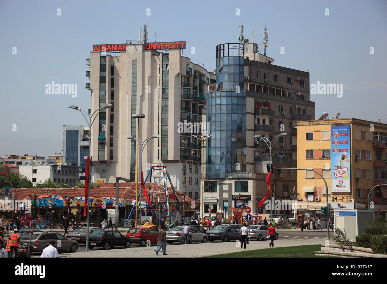 Universität Skanderbeg Square, Tirana, Albanien Stockfoto