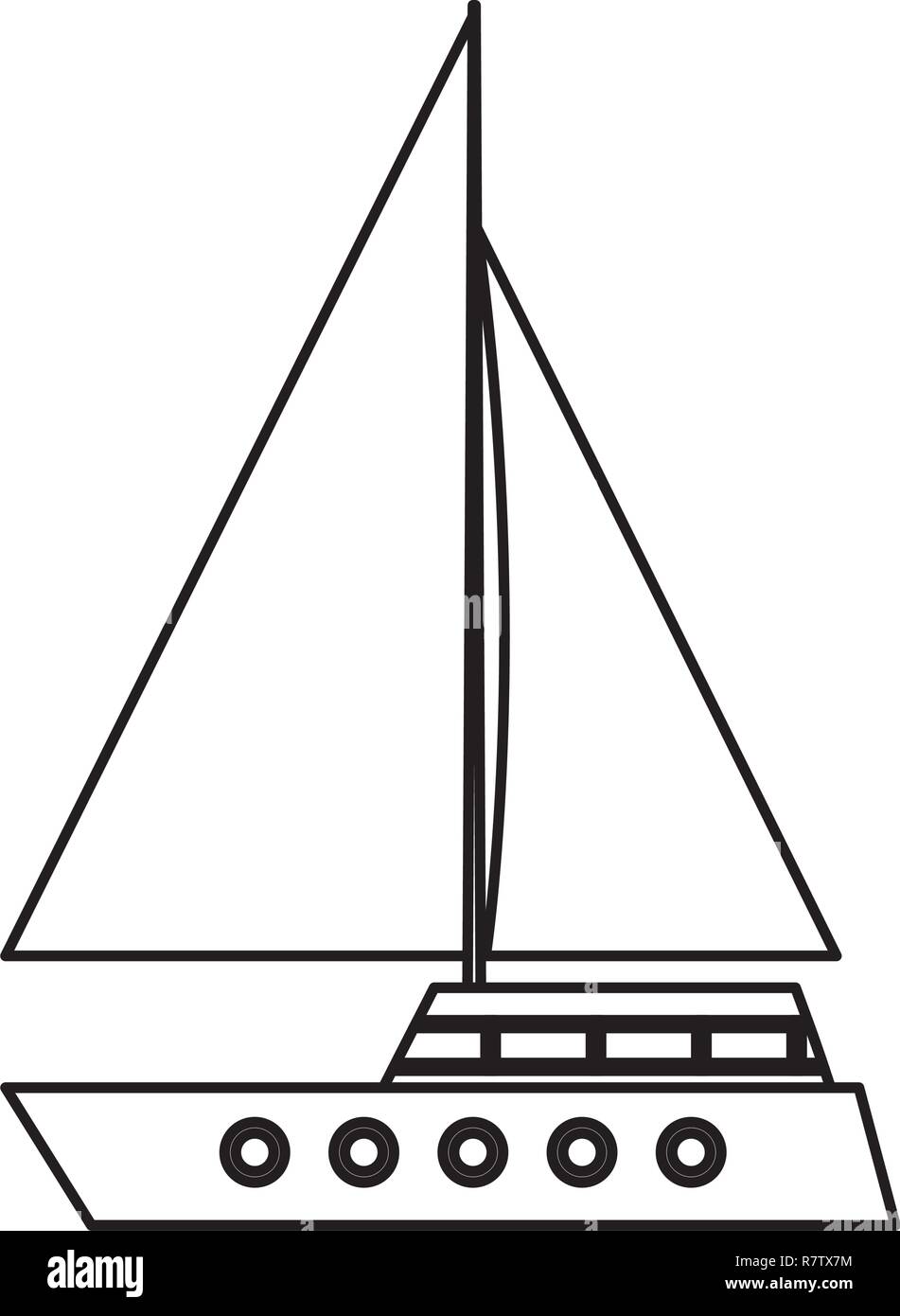 Segelboot isolierte Symbol Stock Vektor