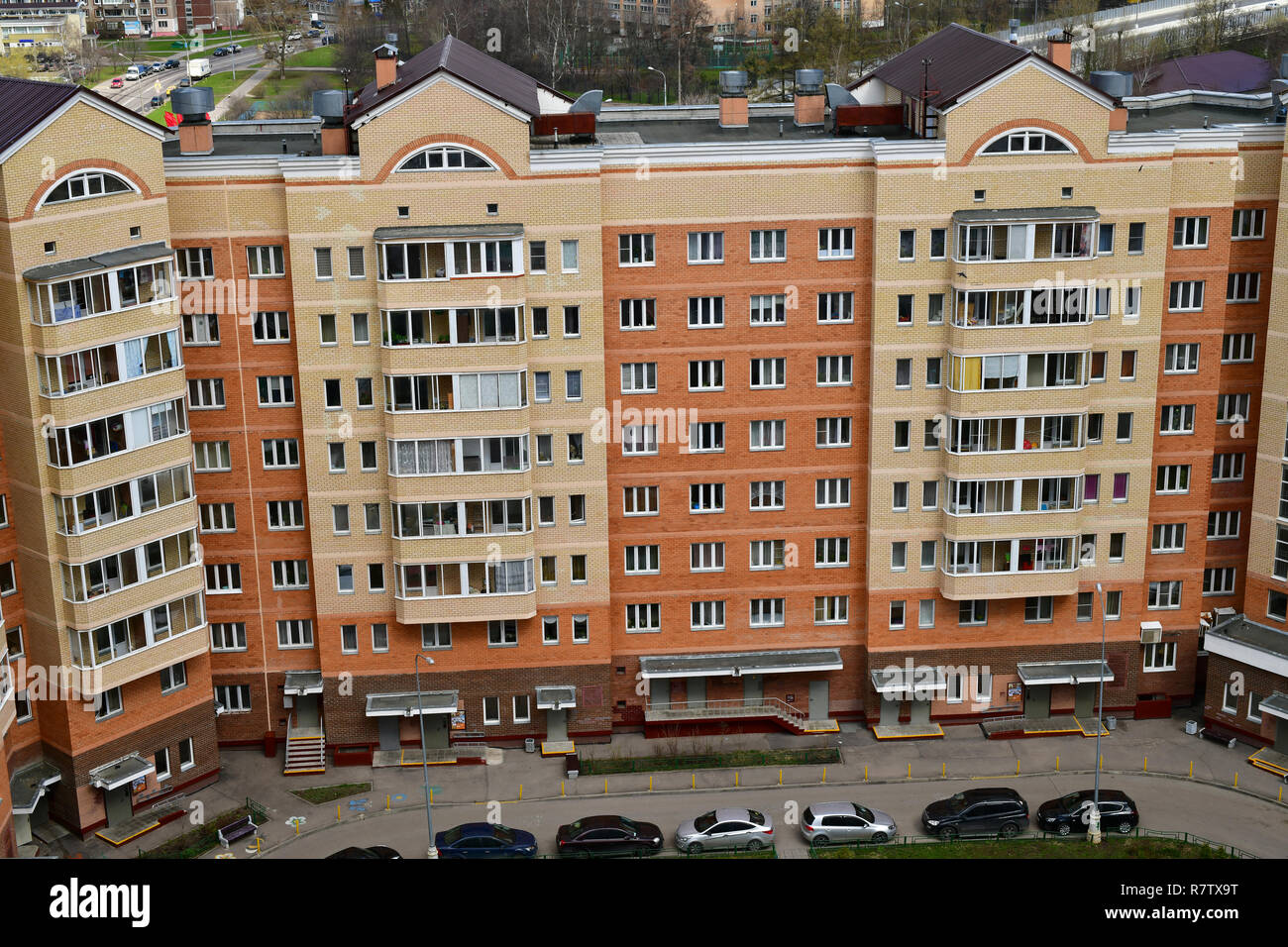 Ansicht von oben der Schlafbereich in Zelenograd Landkreis Moskau, Russland Stockfoto