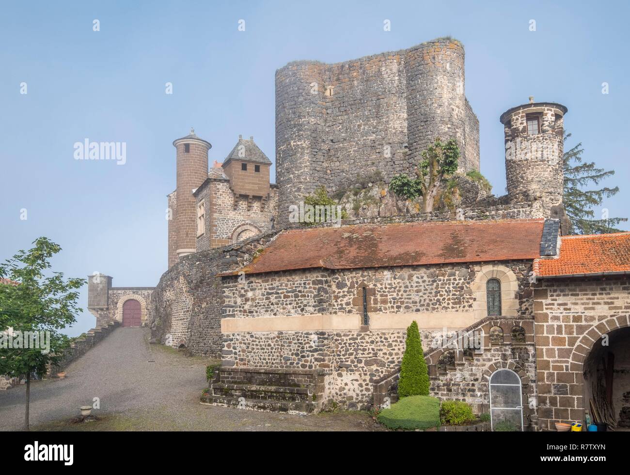 Frankreich, Haute Loire, Saint-Germain-en-Velay, Chateau de Bouzols, bouzols Schloss, Tal der Loire Stockfoto