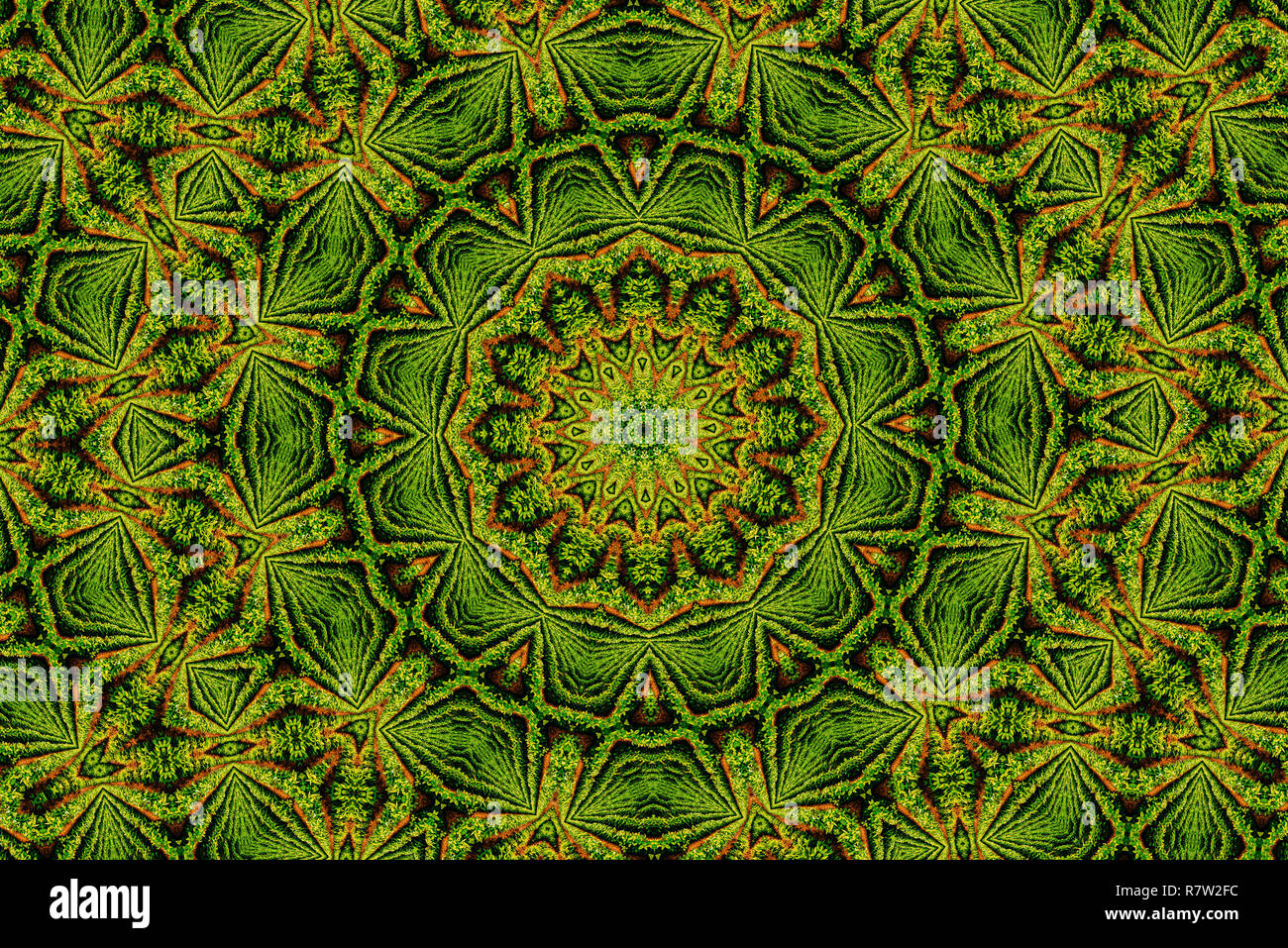Abstrakte Kaleidoskop Muster Hintergrund, bunte reflektierende Spiegelung Hintergrund als Grafik Design Element Stockfoto