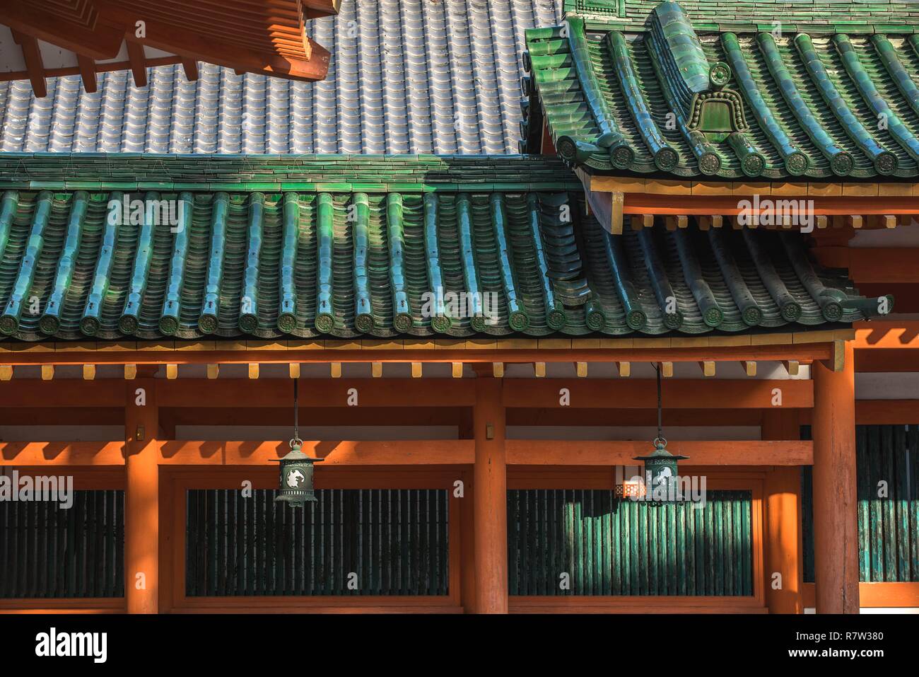 Japan, Insel Honshu, Kyoto, die Heian-jingu Tempel ist ein Shinto Tempel in Kyoto. Stockfoto