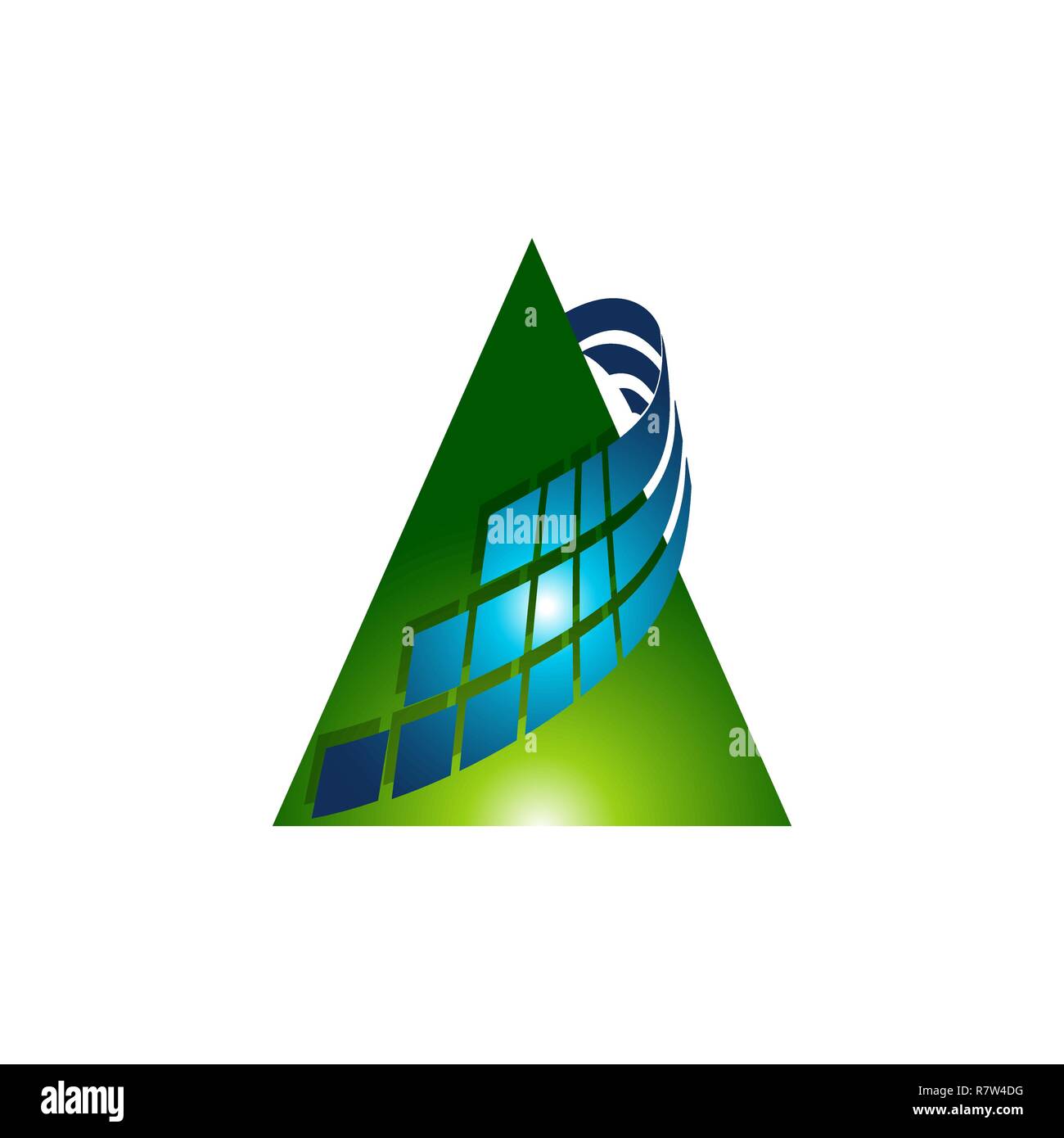 Moderne Dreieck Logo Design, Multi Color Dreieck Symbole Stock