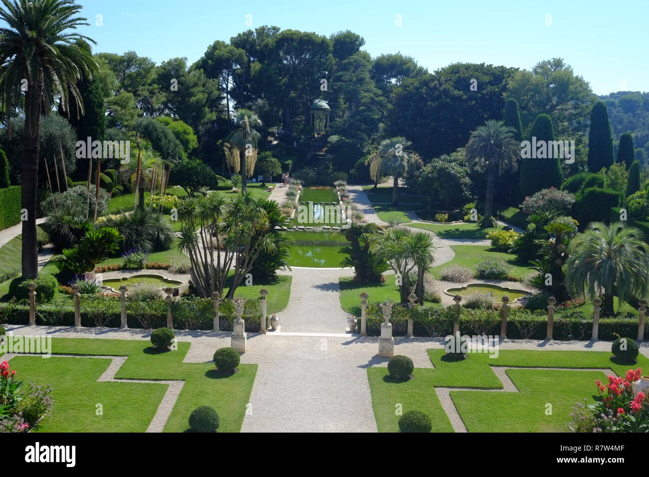 Villa Ephrussi de Rothschild - Gärten. Die Villa wurde entwickelt, Baroness Béatrice de Rothschild (1864 - 1934). Stockfoto