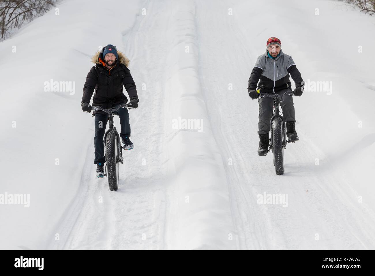 Kanada, Provinz Quebec, Abitibi Témiscamingue Region Abitibi, Aiguebelle Nationalpark, Fett mit dem Fahrrad Stockfoto Kanada, Provinz Quebec, Abitibi Témiscamingue Region Abitibi, Aiguebelle Nationalpark, Fett mit dem Fahrrad Stockfoto