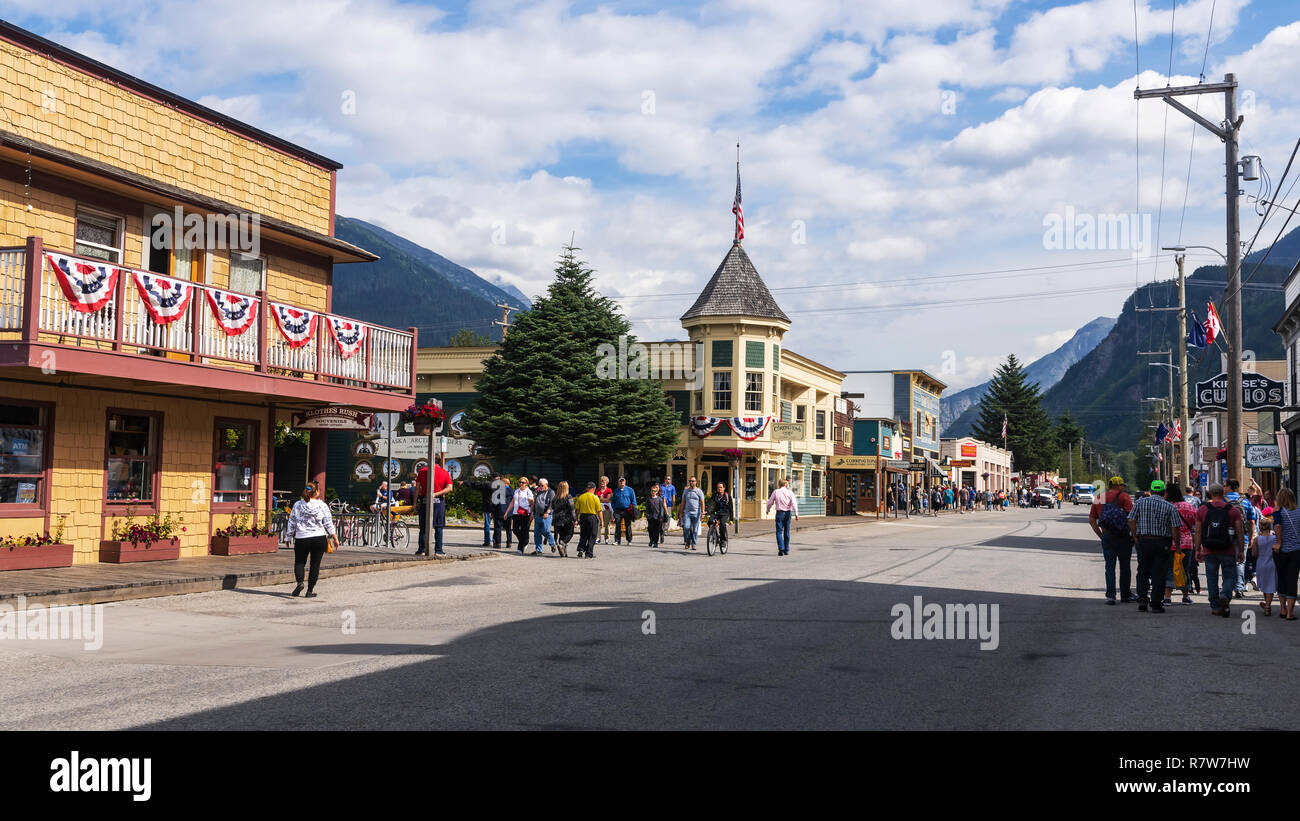 Straßen von Skagway, Alaska, Klondike Gold Rush National Historical Park, USA Stockfoto