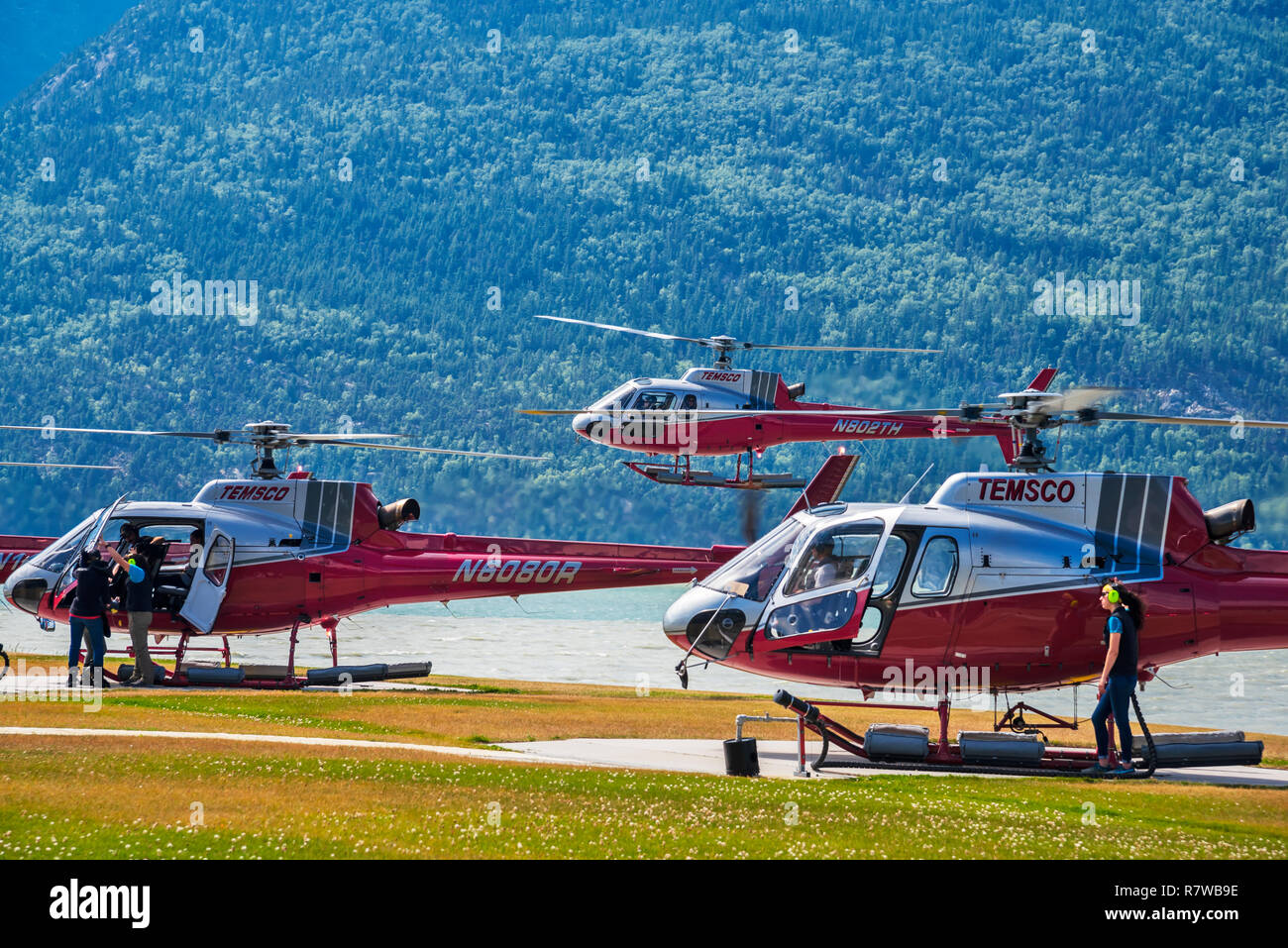 Skagway Hubschrauber Touren, Skagway, Alaska, USA, Alaska, Klondike Gold Rush National Historical Park, USA Stockfoto