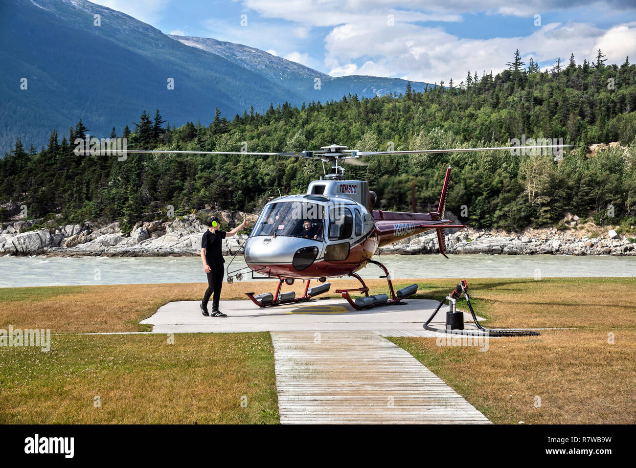 Skagway Hubschrauber Touren, Skagway, Alaska, USA, Alaska, Klondike Gold Rush National Historical Park, USA Stockfoto