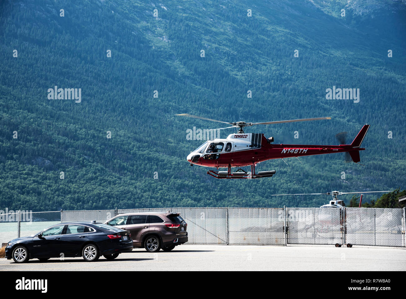 Skagway Hubschrauber Touren, Skagway, Alaska, USA, Alaska, Klondike Gold Rush National Historical Park, USA Stockfoto