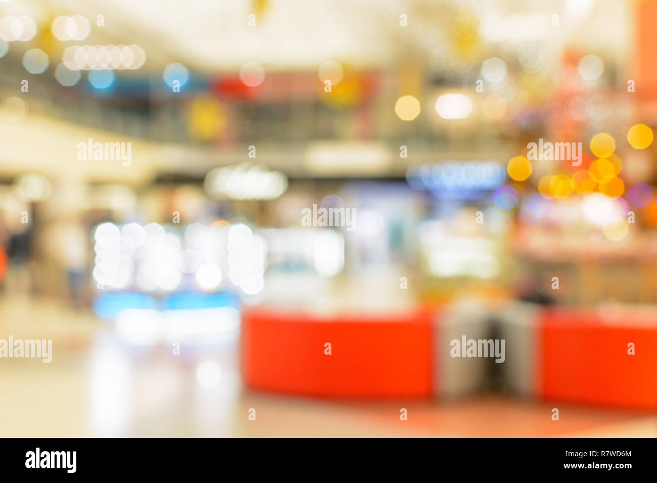 Blur oder Defocus Image der Shopping Mall als Hintergrund mit Bokeh Stockfoto